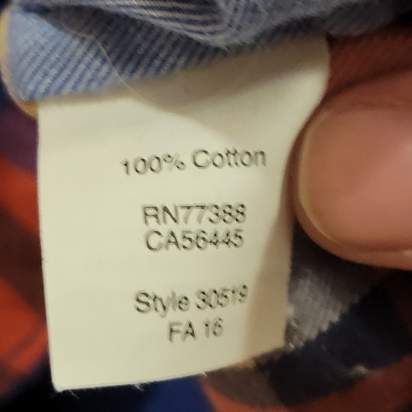 J. Crew Factory Perfect fit blue/orange/tan/white button down shirt size XS - Picture 5 of 7